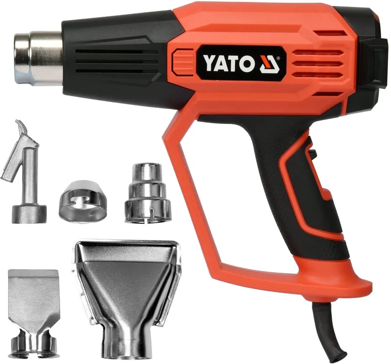 YT-82295 - Elektrisch Heteluchtpistool - 2000W - Regelbare Temperatuur 50-600°C - Inclusief 5 Mondstukken de Yato – image du produit