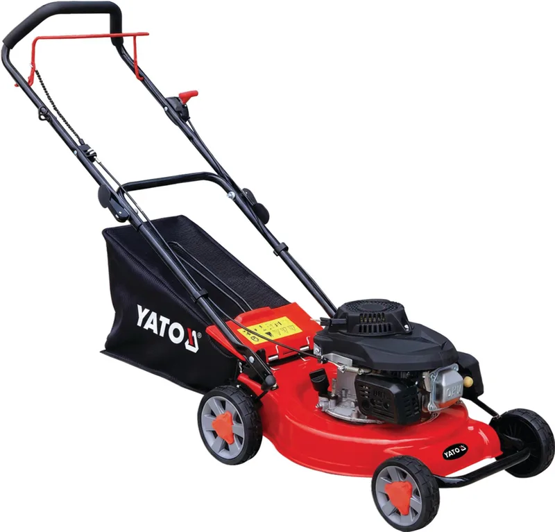 YT-85500 Benzine Cirkelmaaier 40 cm - Loncin 139 cc (2.4 kW / 3.25 PK) - Duwmaaier met Stalen Dek & 40L Opvangzak - 6 Maaihoogtes - Lichtgewicht Grasmaaier från Yato – produktbild