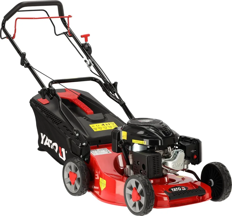 YT-85507 Zelftrekkende Benzine Grasmaaier 48 cm - Loncin 196 cc (3.5 kW / 4.76 PK) - Met Aluminium Maaidek & Mulching - 55L Opvangzak - 8 Maaihoogtes - Verstelbare Handgreep von Yato – Produktbild