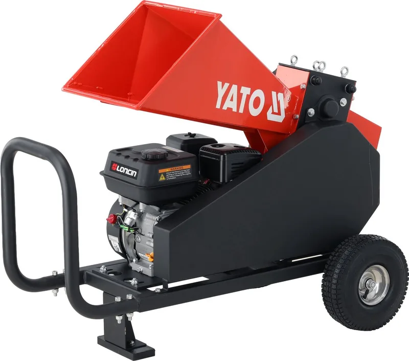 YT-86160 Benzine Hakselaar 6.5 PK – Loncin Engine – 6 Snijmessen – Voor Takken tot Ø 60 mm – Maakt Kachelhout Chips (50-80 mm) van Yato – productafbeelding