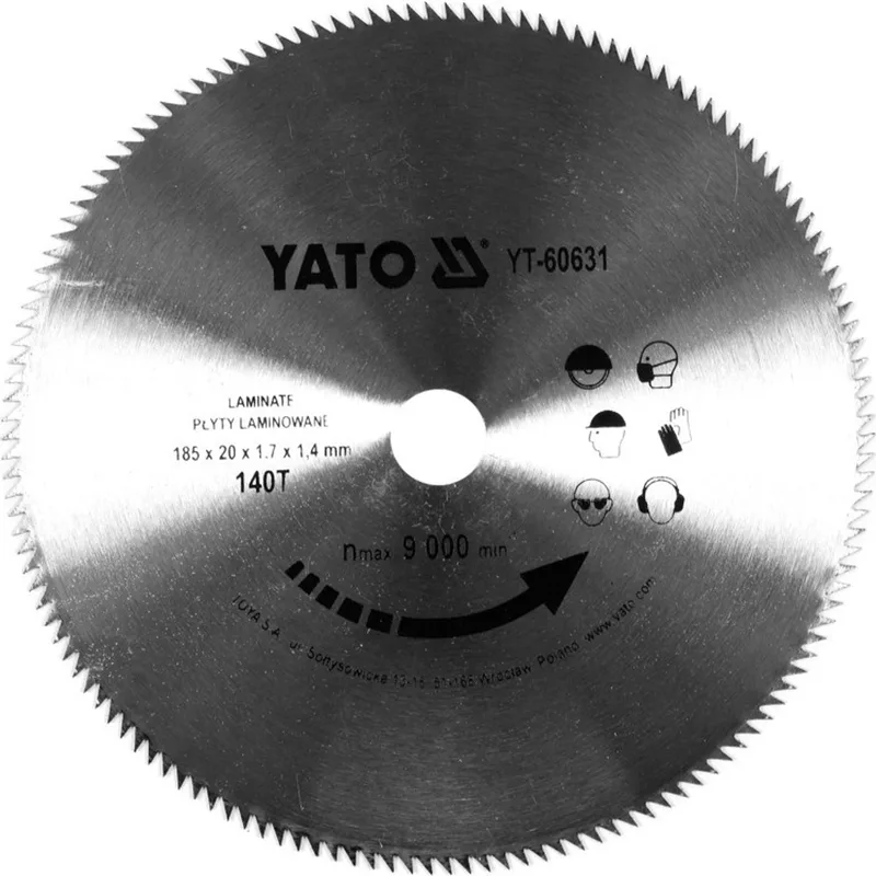 YT Serie - Cirkelzaagblad - 185mm - 140 Tanden - Geschikt voor hout en laminaat de Yato – image du produit