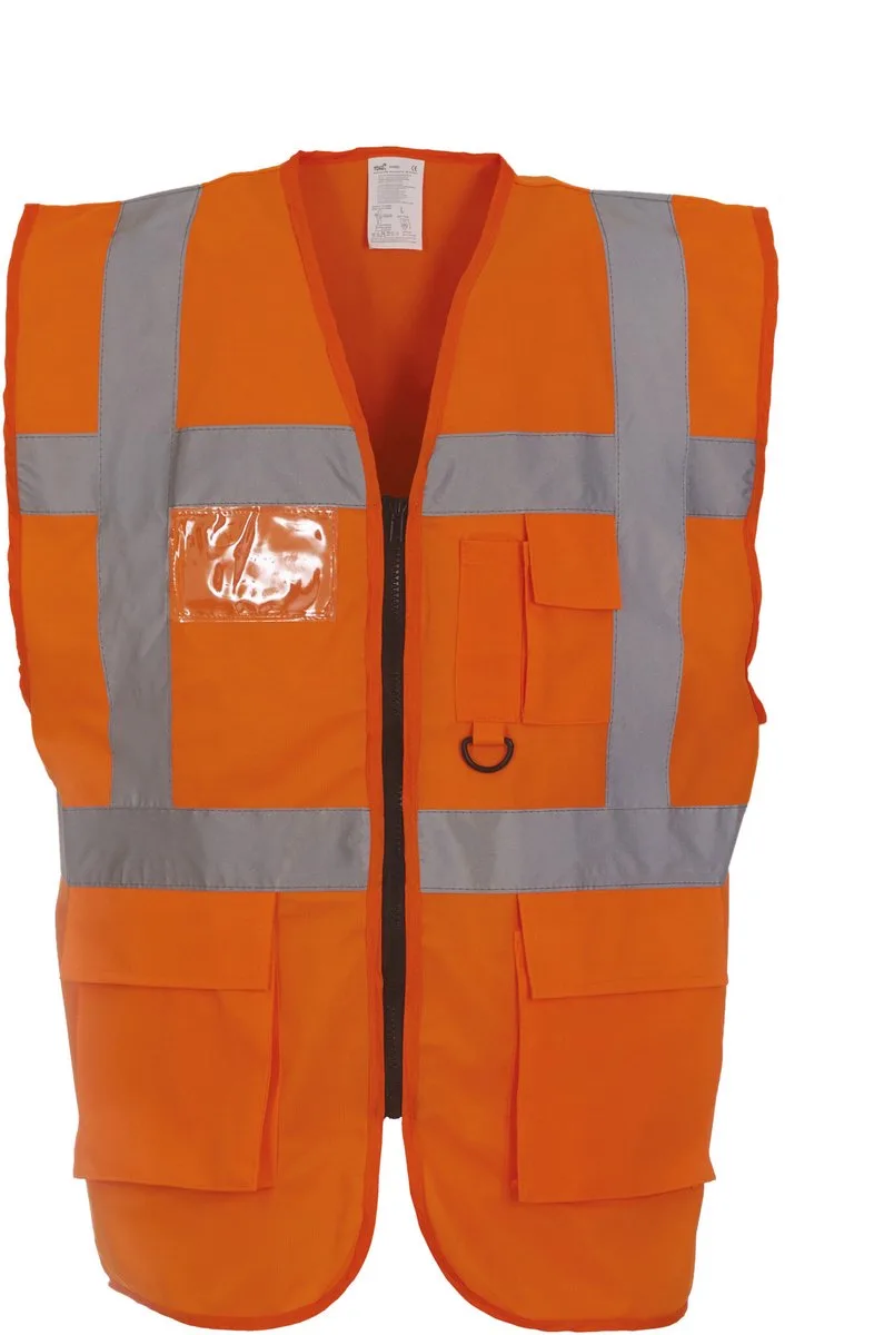 Fluo Executive Waistcoat - Fluo Orange von Yoko, Hi Vis Orange, XL – Produktbild