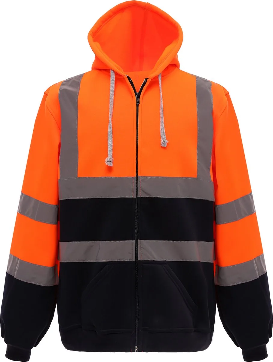 Full Zip Hooded Sweatshirt YHVK07 - Orange / Navy by Yoko, Orange, Dark blue, XL – product image