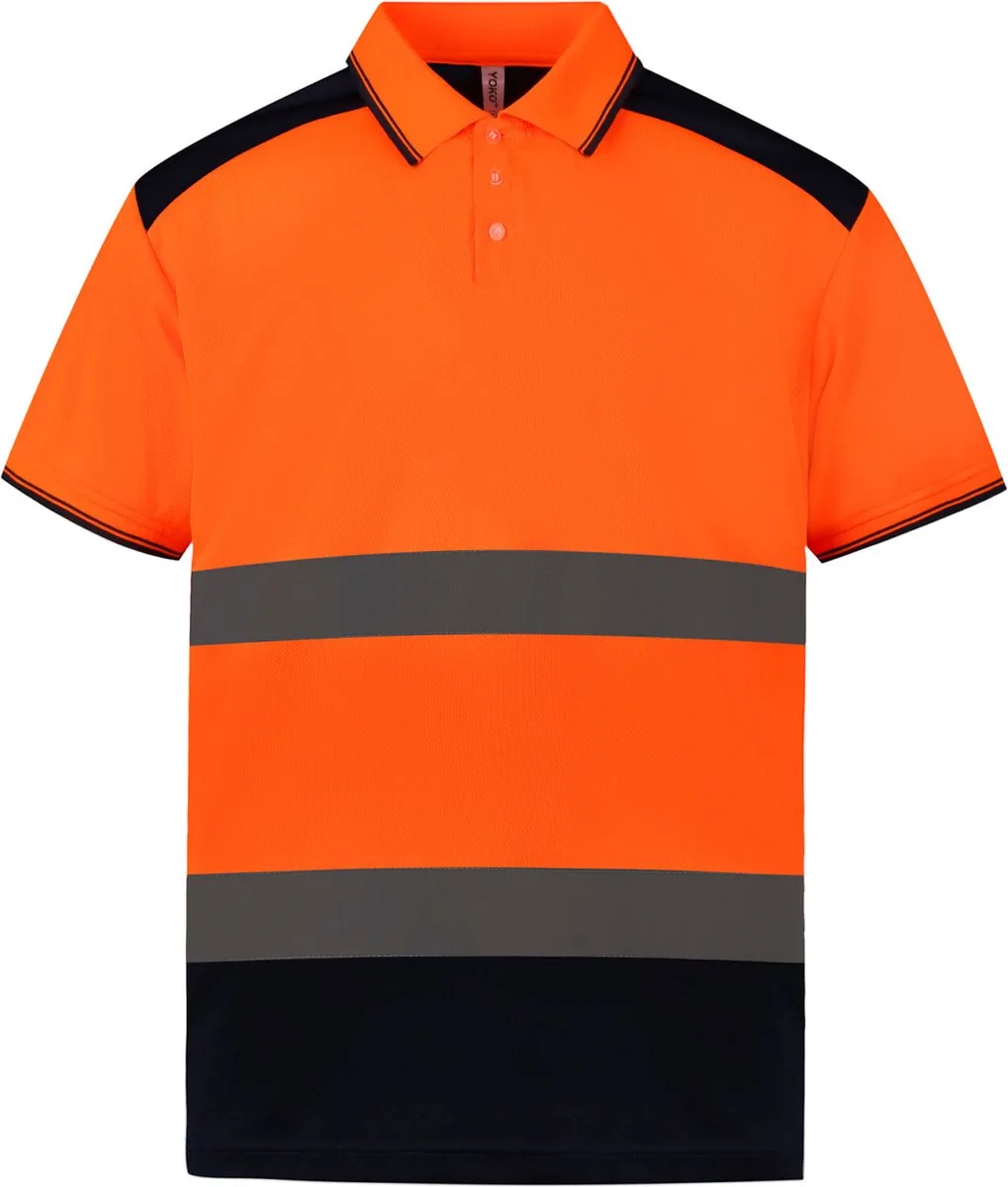 Hi-Vis Two-Tone Polo - Hi-Vis Orange by Yoko, Hi-Vis Orange, XXL – product image