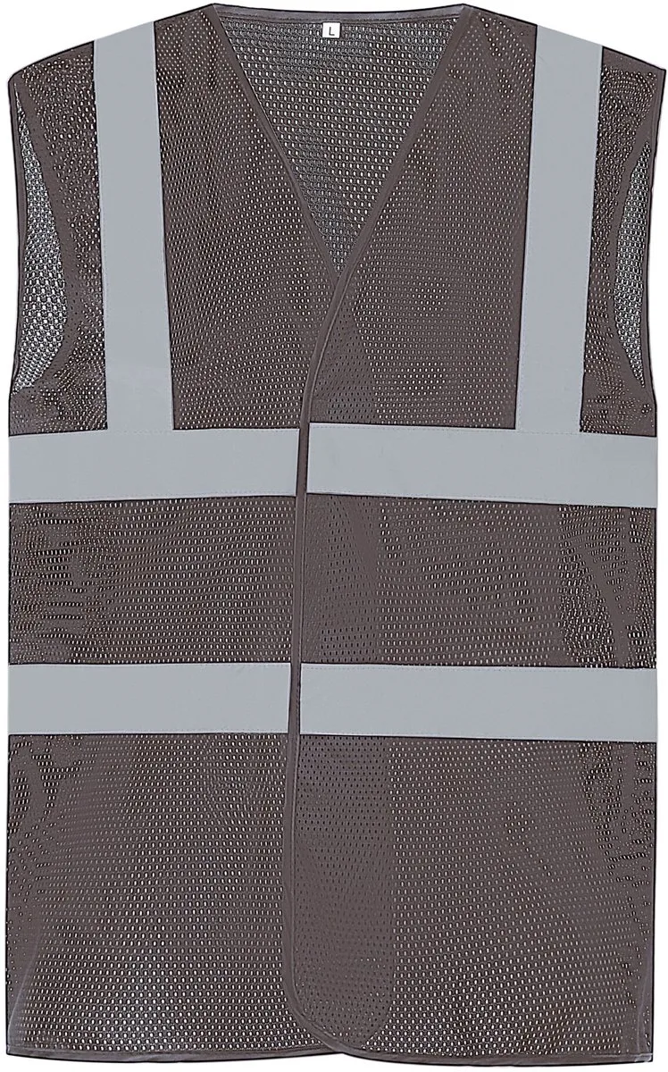 Hoge zichtbaarheid vest van gerecycleerd gaas YHVW120 - grey van Yoko, Grijs, XL – productafbeelding