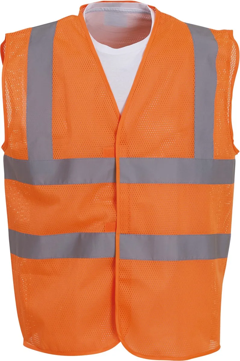 Hoge zichtbaarheid vest van gerecycleerd gaas YHVW120 - Hi Vis Orange by Yoko, Hi Vis Orange, M – product image