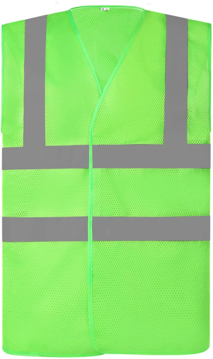 Hoge zichtbaarheid vest van gerecycleerd gaas YHVW120 - Lime van Yoko, Lime, M – productafbeelding