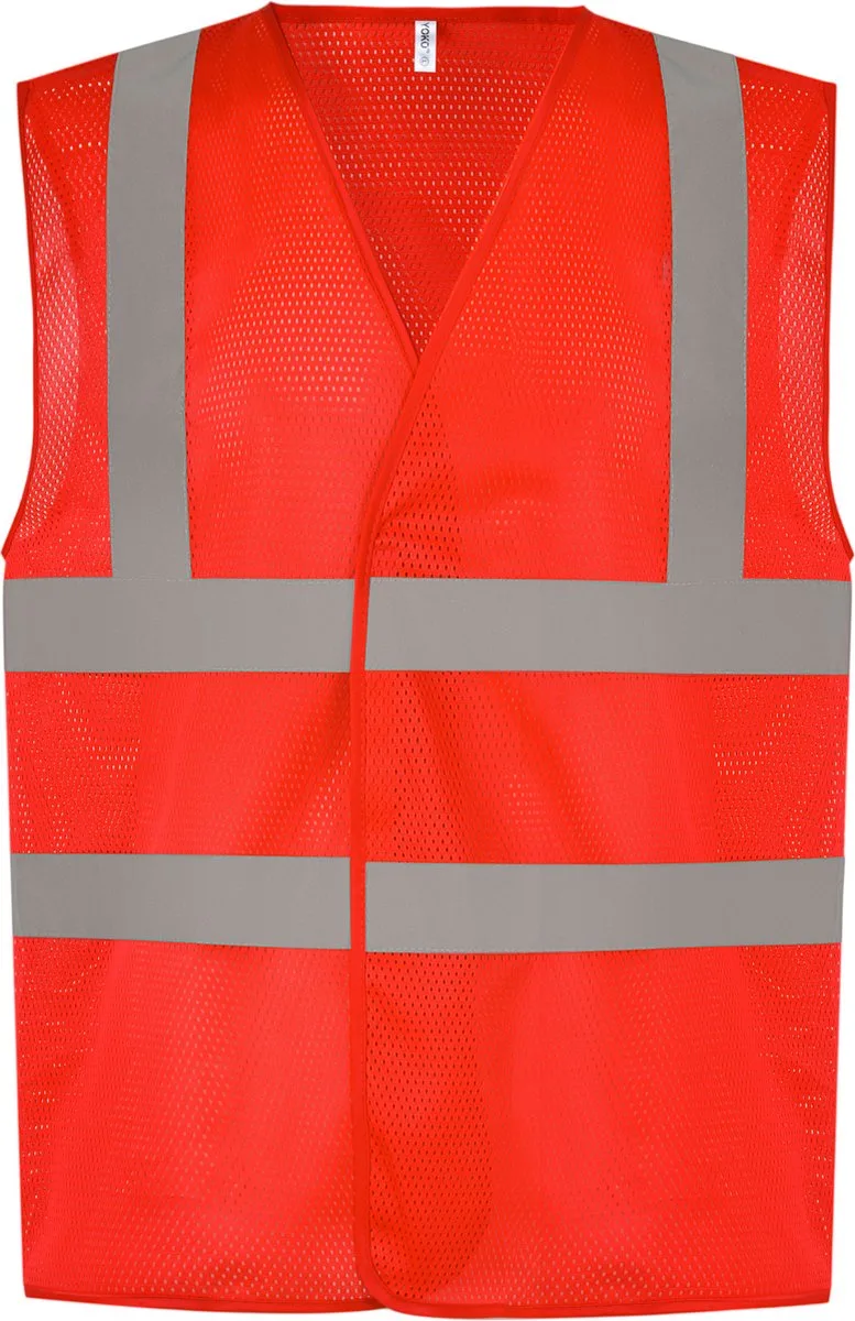 Hoge zichtbaarheid vest van gerecycleerd gaas YHVW120 - Red fra Yoko, Rød, 3XL – produktbillede