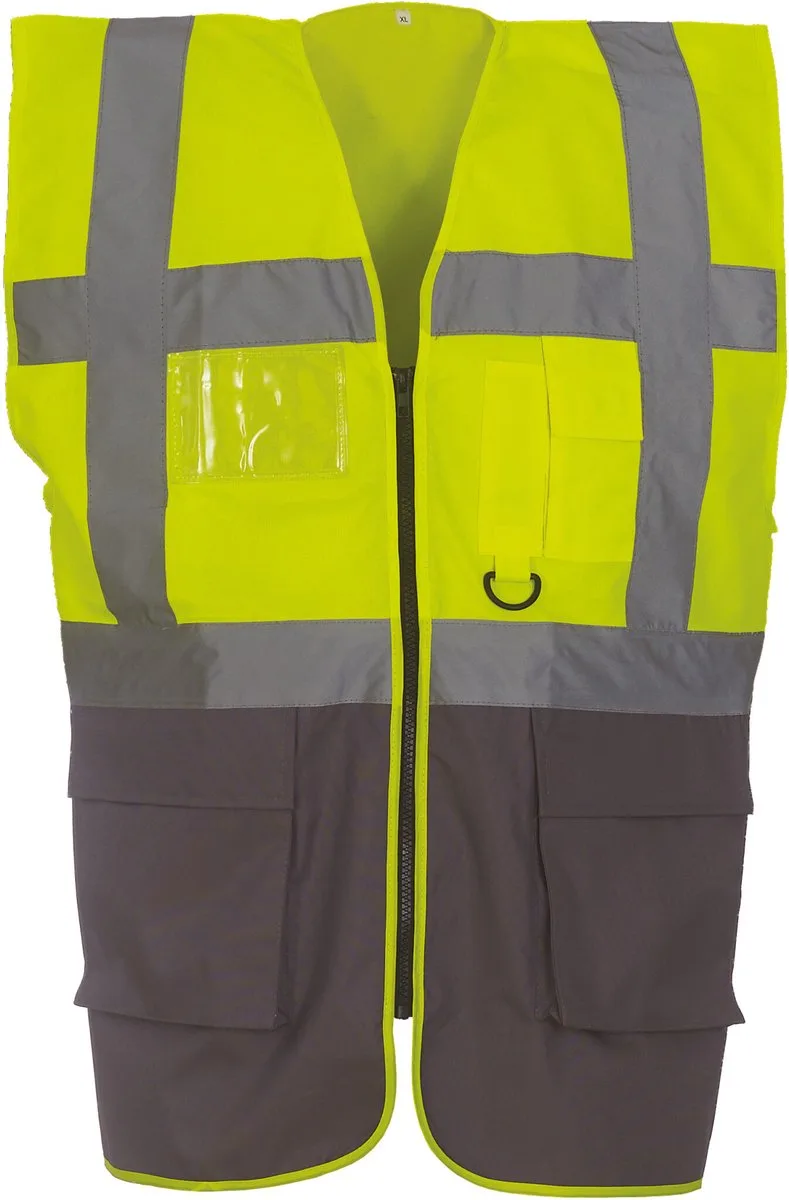 Signalisatie multifunctioneel executive vest YHVW801 - Hi Vis Yellow / Grey by Yoko, Hi Vis Yellow, Grey, S – product image