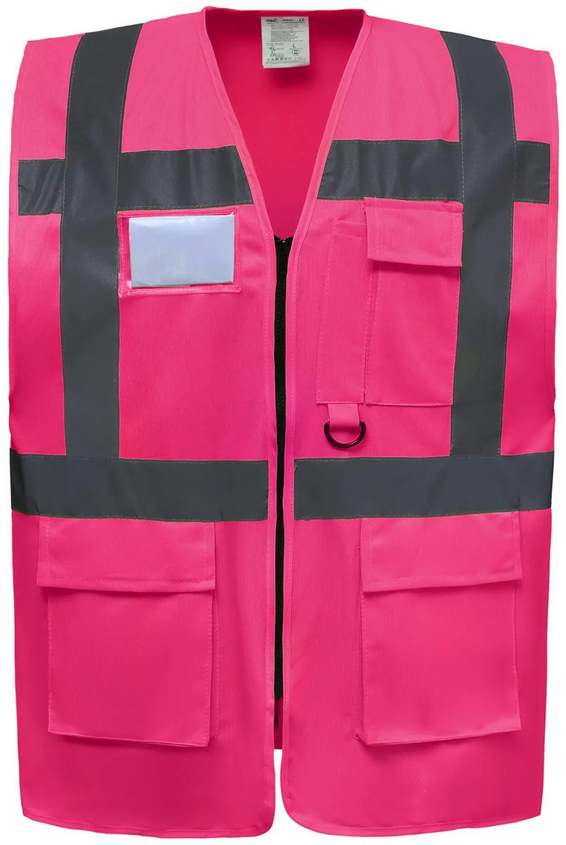 Signalisatie multifunctioneel executive vest YHVW801 - Pink fra Yoko, Lyserød, S – produktbillede