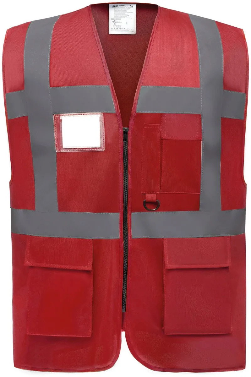 Signalisatie multifunctioneel executive vest YHVW801 - Red van Yoko, Rood, S – productafbeelding