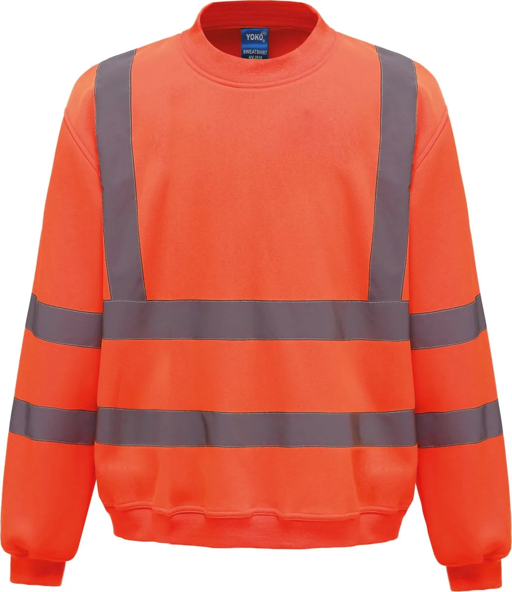 Signalisatie Sweatshirt YHVJ510 - Hi Vis Orange von Yoko, Hi Vis Orange, S – Produktbild