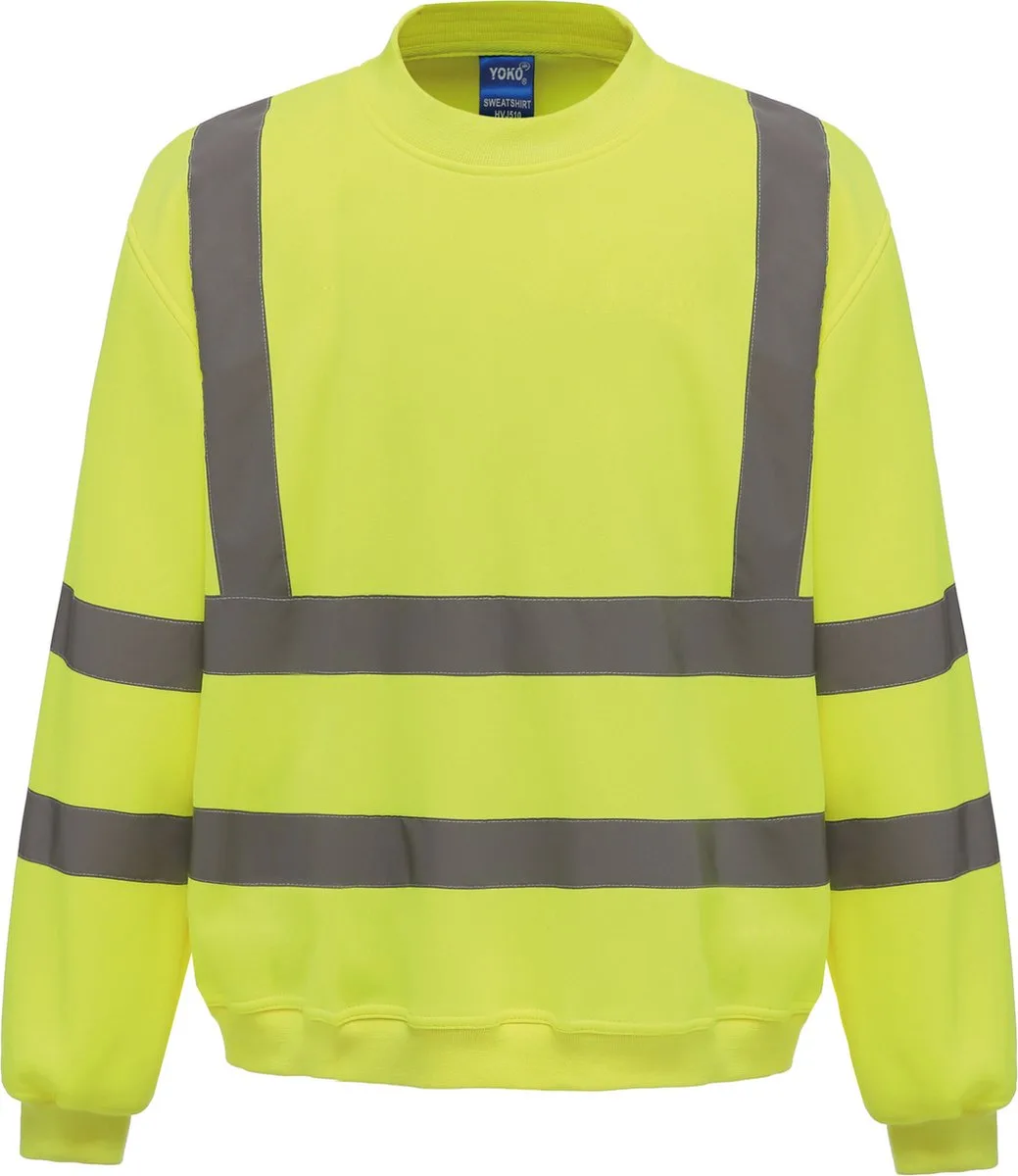 Signalisatie Sweatshirt YHVJ510 - Hi Vis Yellow von Yoko, Hi Vis Yellow, S – Produktbild