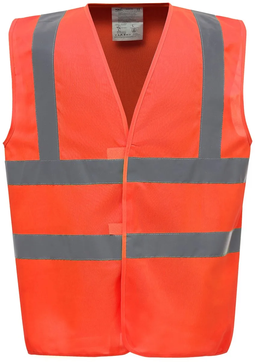 Signalisatievest met 2 Banden & Bretels YHVW100 - Hi Vis Orange van Yoko, Hi Vis Orange, S – productafbeelding
