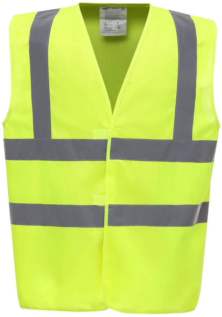 Signalisatievest met 2 Banden & Bretels YHVW100 - Hi Vis Yellow von Yoko, Hi Vis Yellow, S – Produktbild