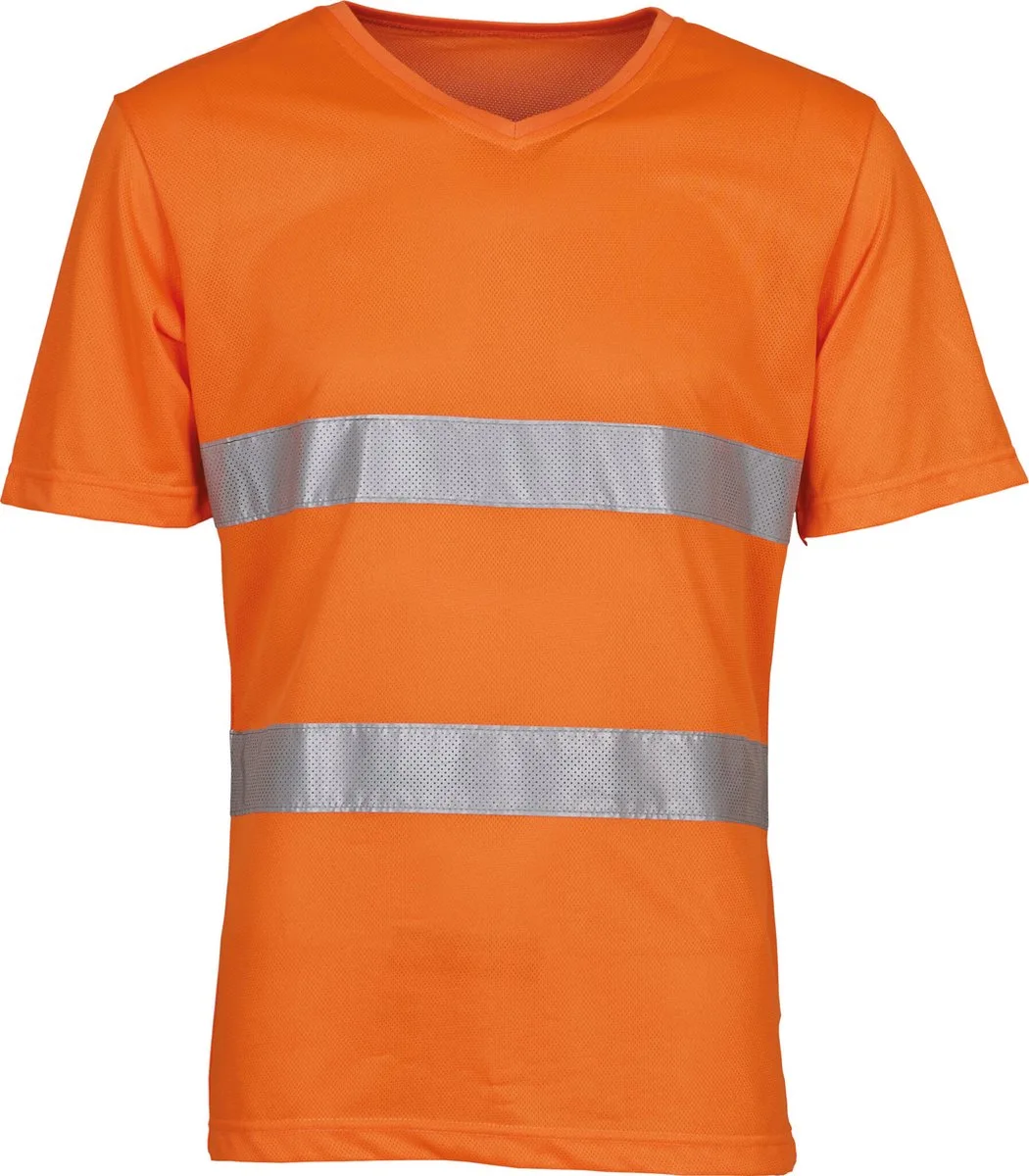 Top Cool - Hi-Vis T-shirt V-hals YHVJ910 - Hi Vis Orange by Yoko, Hi Vis Orange, L – product image