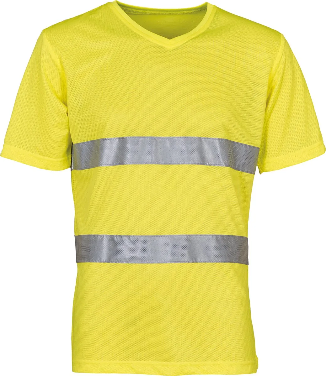 Top Cool - Hi-Vis T-shirt V-hals YHVJ910 - Hi Vis Yellow von Yoko, Hi Vis Yellow, S – Produktbild