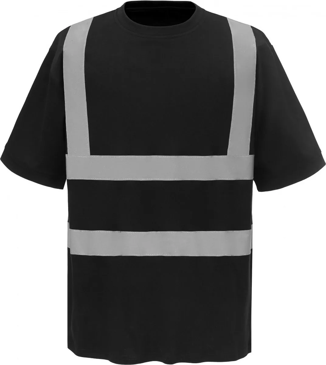 Two Band & Brace Hi-Vis T-Shirt - Black de Yoko, Noir, 6XL – image du produit