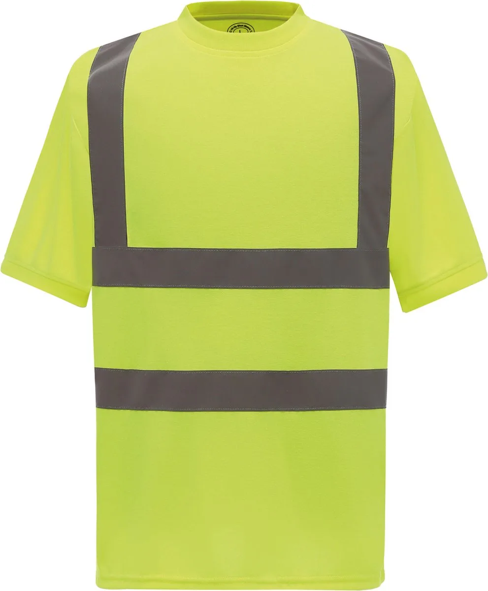 Two Band & Brace Hi-Vis T-Shirt - Hi-Vis Yellow de Yoko, Hi-Vis Yellow, XXL – image du produit
