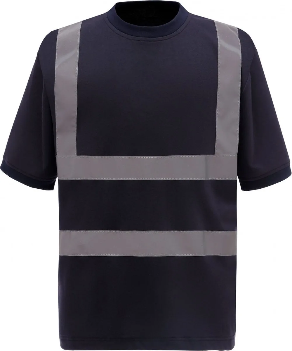 Two Band & Brace Hi-Vis T-Shirt - Navy by Yoko, Dark blue, 4XL – product image